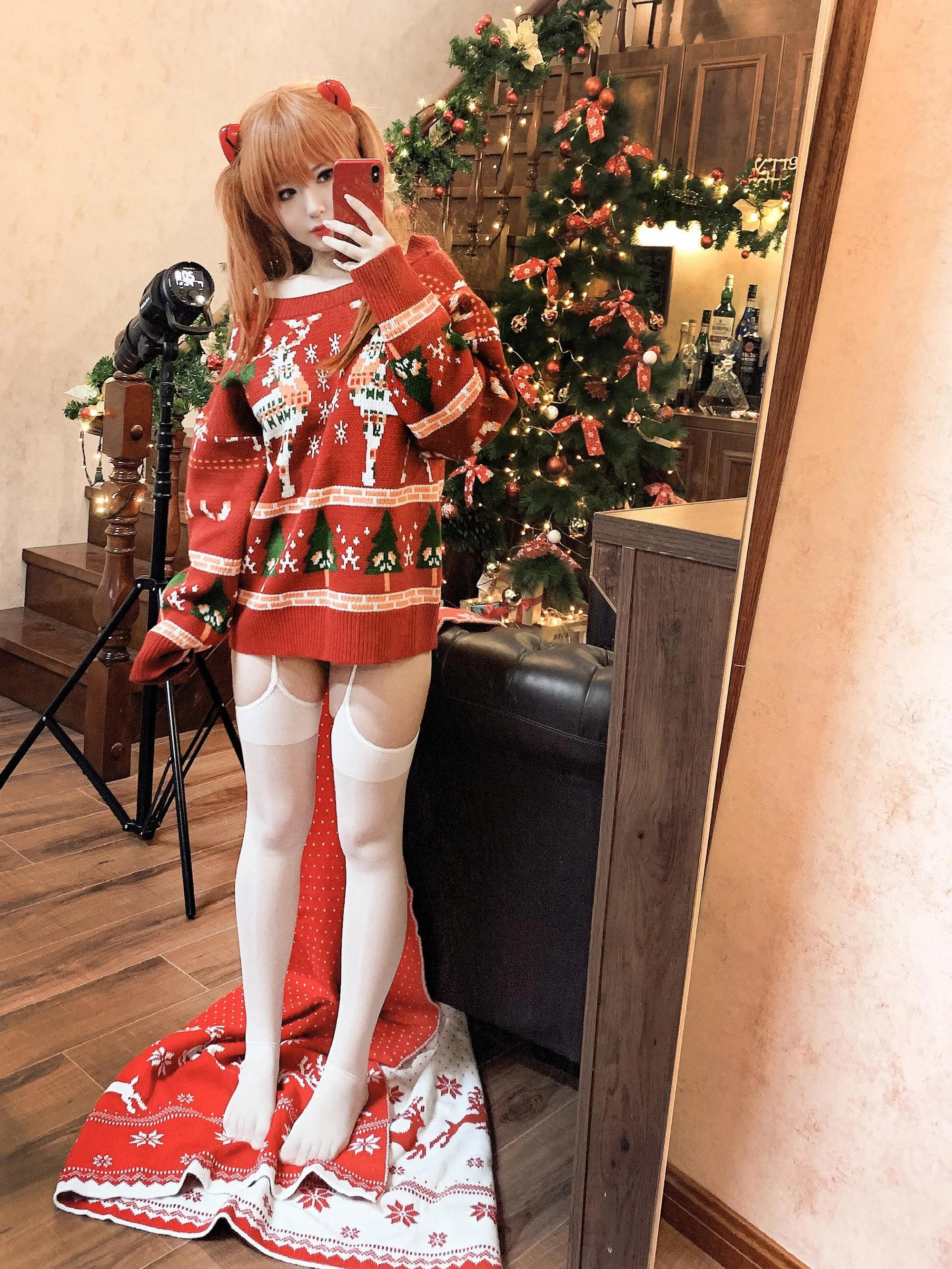 半半子 – NO.45 式波ー ASUKA Christmas-自拍 [8P]插图7